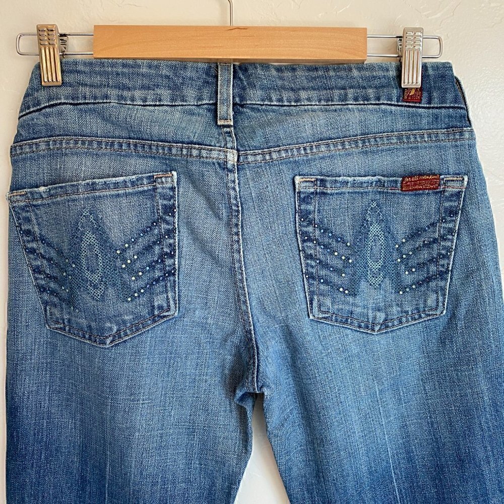 7 For All Mankind Blue Bootcut Jeans - Picture 2 of 9